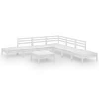 vidaXL 8-tlg. Garten-Lounge-Set Massivholz Kiefer Wei&szlig;