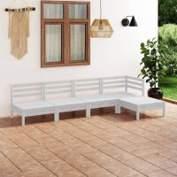 vidaXL 5-tlg. Garten-Lounge-Set Massivholz Kiefer Weiß