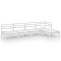 vidaXL 5-tlg. Garten-Lounge-Set Massivholz Kiefer Wei&szlig;