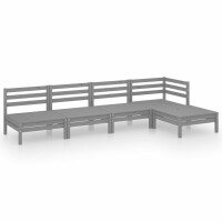 vidaXL 5-tlg. Garten-Lounge-Set Massivholz Kiefer Grau