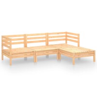 vidaXL 4-tlg. Garten-Lounge-Set Massivholz Kiefer