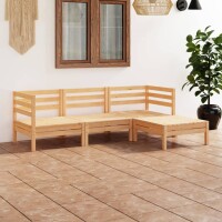 vidaXL 4-tlg. Garten-Lounge-Set Massivholz Kiefer