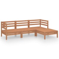 vidaXL 4-tlg. Garten-Lounge-Set Massivholz Kiefer Honigbraun