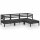 vidaXL 4-tlg. Garten-Lounge-Set Massivholz Kiefer Schwarz