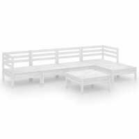 vidaXL 6-tlg. Garten-Lounge-Set Massivholz Kiefer Wei&szlig;