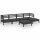 vidaXL 6-tlg. Garten-Lounge-Set Massivholz Kiefer Schwarz