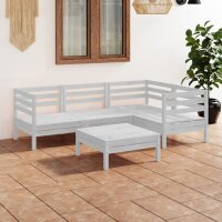 vidaXL 5-tlg. Garten-Lounge-Set Massivholz Kiefer Wei&szlig;