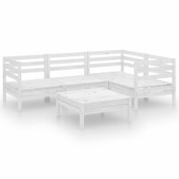 vidaXL 5-tlg. Garten-Lounge-Set Massivholz Kiefer Wei&szlig;