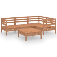 vidaXL 5-tlg. Garten-Lounge-Set Massivholz Kiefer Honigbraun