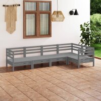 vidaXL 5-tlg. Garten-Lounge-Set Massivholz Kiefer Grau