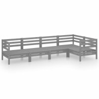 vidaXL 5-tlg. Garten-Lounge-Set Massivholz Kiefer Grau