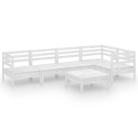 vidaXL 6-tlg. Garten-Lounge-Set Massivholz Kiefer Wei&szlig;