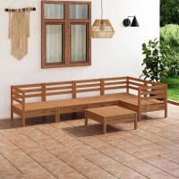 vidaXL 6-tlg. Garten-Lounge-Set Massivholz Kiefer Honigbraun