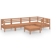 vidaXL 6-tlg. Garten-Lounge-Set Massivholz Kiefer Honigbraun