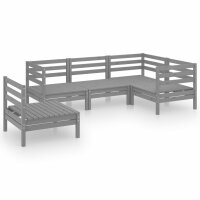 vidaXL 5-tlg. Garten-Lounge-Set Massivholz Kiefer Grau