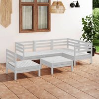 vidaXL 6-tlg. Garten-Lounge-Set Massivholz Kiefer Weiß