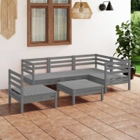 vidaXL 6-tlg. Garten-Lounge-Set Massivholz Kiefer Grau