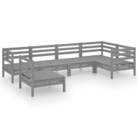 vidaXL 6-tlg. Garten-Lounge-Set Massivholz Kiefer Grau