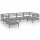 vidaXL 6-tlg. Garten-Lounge-Set Massivholz Kiefer Grau