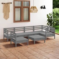 vidaXL 7-tlg. Garten-Lounge-Set Kiefer Massivholz Grau