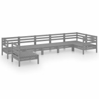 vidaXL 7-tlg. Garten-Lounge-Set Massivholz Kiefer Grau