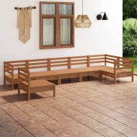 vidaXL 7-tlg. Garten-Lounge-Set Massivholz Kiefer Honigbraun