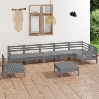 vidaXL 8-tlg. Garten-Lounge-Set Massivholz Kiefer Grau