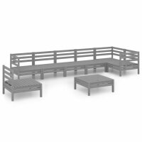 vidaXL 8-tlg. Garten-Lounge-Set Massivholz Kiefer Grau