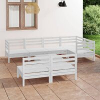 vidaXL 8-tlg. Garten-Lounge-Set Massivholz Kiefer Wei&szlig;