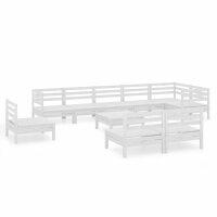 vidaXL 10-tlg. Garten-Lounge-Set Massivholz Kiefer Weiß