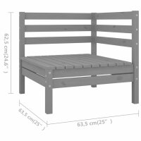 vidaXL 6-tlg. Garten-Lounge-Set Massivholz Kiefer Grau