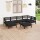 vidaXL 7-tlg. Garten-Lounge-Set Massivholz Kiefer Schwarz