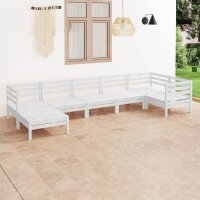 vidaXL 7-tlg. Garten-Lounge-Set Massivholz Kiefer Wei&szlig;