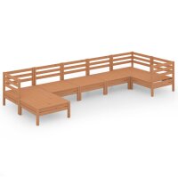 vidaXL 7-tlg. Garten-Lounge-Set Massivholz Kiefer Honigbraun