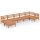 vidaXL 7-tlg. Garten-Lounge-Set Massivholz Kiefer Honigbraun