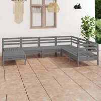 vidaXL 7-tlg. Garten-Lounge-Set Kiefer Massivholz Grau