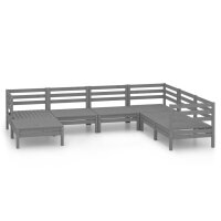 vidaXL 7-tlg. Garten-Lounge-Set Kiefer Massivholz Grau