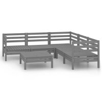 vidaXL 6-tlg. Garten-Lounge-Set Massivholz Kiefer Grau