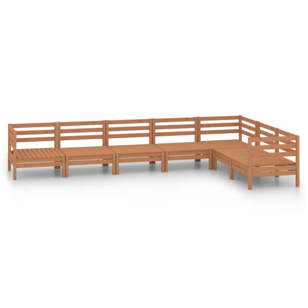 vidaXL 7-tlg. Garten-Lounge-Set Massivholz Kiefer Honigbraun