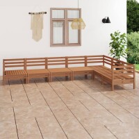 vidaXL 7-tlg. Garten-Lounge-Set Massivholz Kiefer Honigbraun