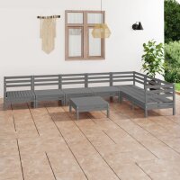 vidaXL 8-tlg. Garten-Lounge-Set Massivholz Kiefer Grau