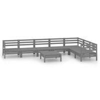 vidaXL 8-tlg. Garten-Lounge-Set Massivholz Kiefer Grau