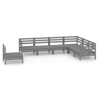 vidaXL 7-tlg. Garten-Lounge-Set Massivholz Kiefer Grau