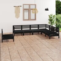 vidaXL 7-tlg. Garten-Lounge-Set Massivholz Kiefer Schwarz