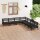 vidaXL 7-tlg. Garten-Lounge-Set Massivholz Kiefer Schwarz