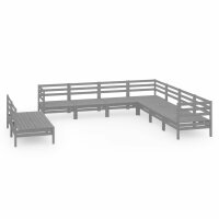 vidaXL 9-tlg. Garten-Lounge-Set Massivholz Kiefer Grau