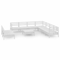 vidaXL 10-tlg. Garten-Lounge-Set Massivholz Kiefer Weiß