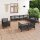 vidaXL 11-tlg. Garten-Lounge-Set Massivholz Kiefer Schwarz