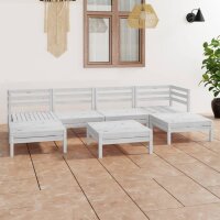 vidaXL 7-tlg. Garten-Lounge-Set Wei&szlig; Kiefer Massivholz