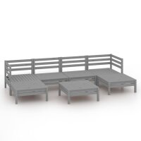 vidaXL 7-tlg. Garten-Lounge-Set Grau Kiefer Massivholz